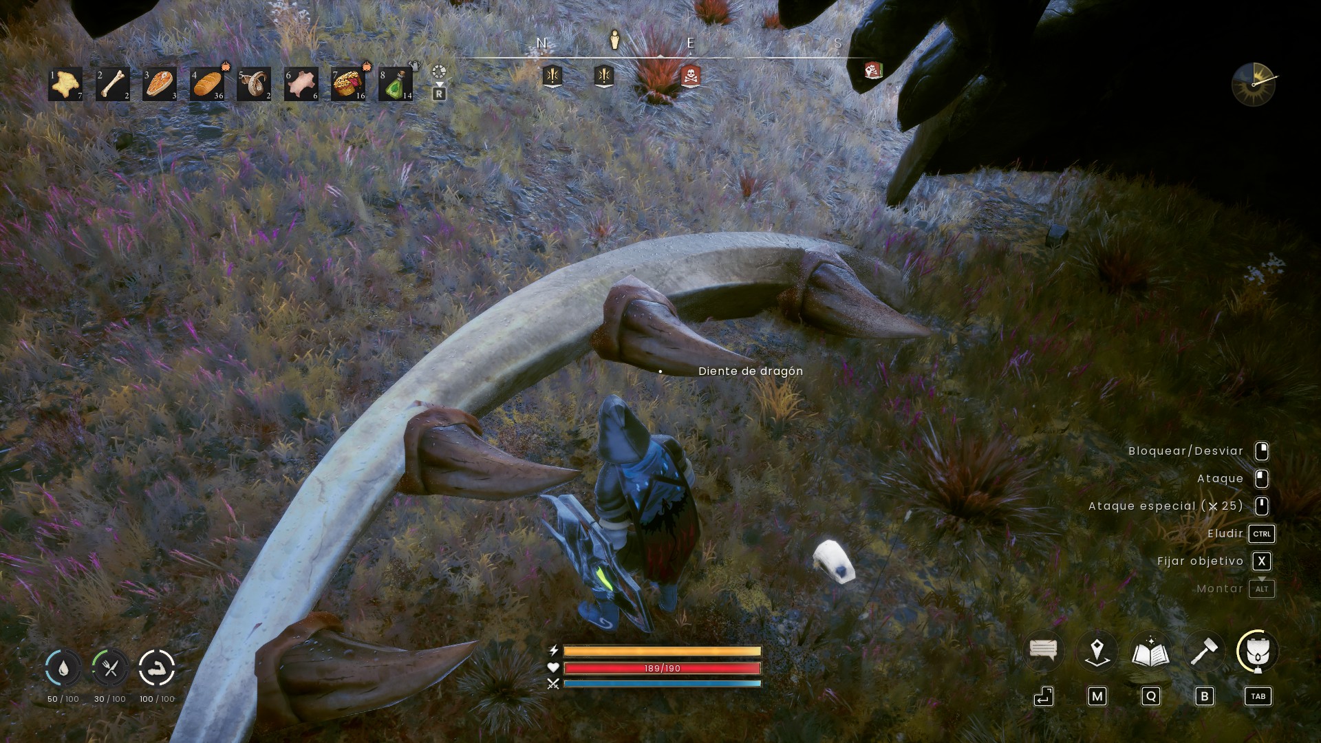 Punto de extracción con el nombre Diente de dragón