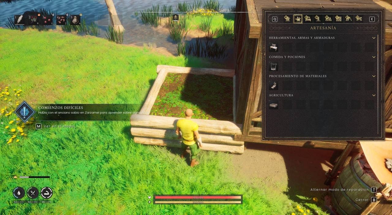 Terreno de labranza colocado y misión Comienzos difíciles activa en Dragonwilds
