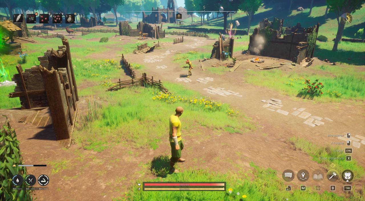 Ruinas del Valle de Zarzamel en Dragonwilds, buena zona para buscar lino