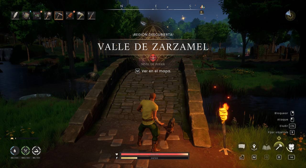 Zanik junto a la hoguera con la misión Misterios rúnicos en Dragonwilds